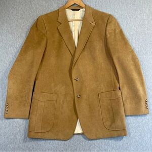 Cambridge Blazer Men’s Size 44 Tall Tan Polyester Blend Vintage